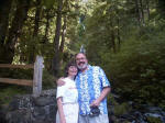 Ruth and Joe 1� miles past the source where Wahkeena Creek surfaces and the waters race headlong over the cliff.