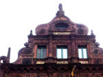 Elegant Renaissance 1592 Hotel zum Ritter St. George, built in the German Mannerist style, �Persta invita Venus� inscribed in gold letters on the gable's facade.